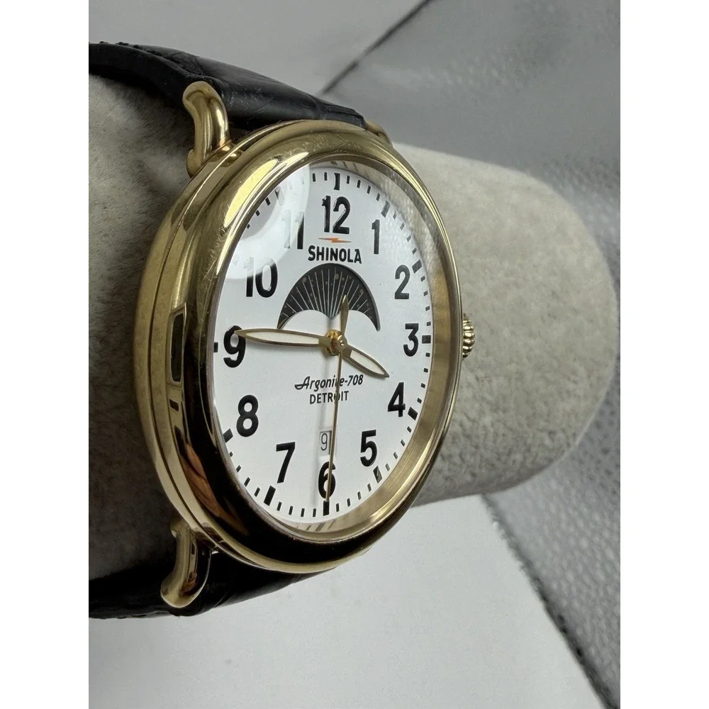 Read Description Shinola Moon Phase Runwell New Battery Mens 41MM 7.5